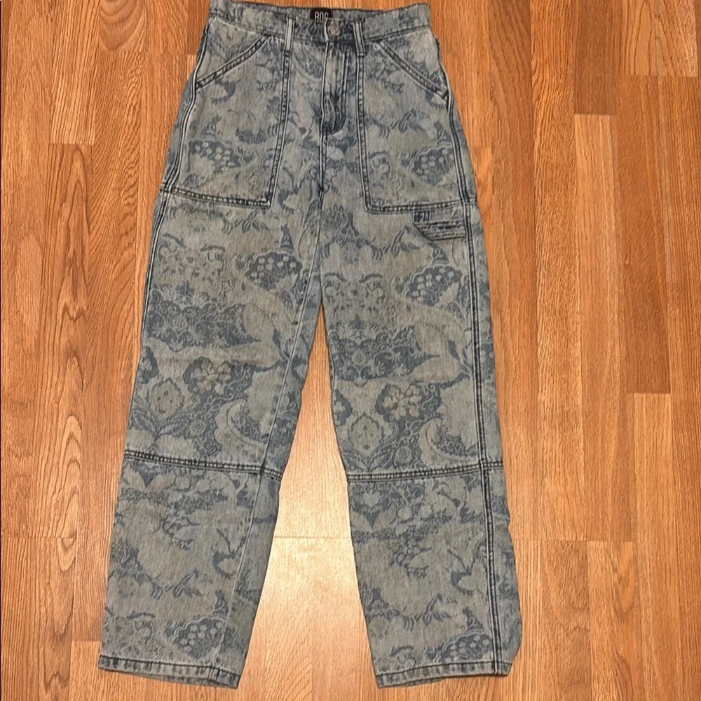 BDG for Urban Outfitters Floral Patterned Cargo Denim Jeans - Picture 1 of 9